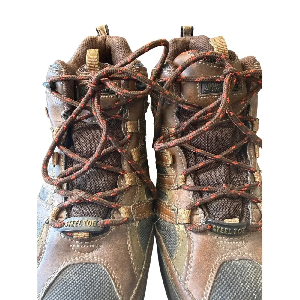 Rustler Advantage Steel Toe Work Boots Brown Leather Hiking Utility Mens 11.5